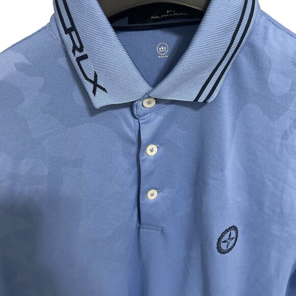 Ralph Lauren RLX Polo Shirt Mens Large Blue Short Sleeve Embroidered Logo - Picture 4 of 6